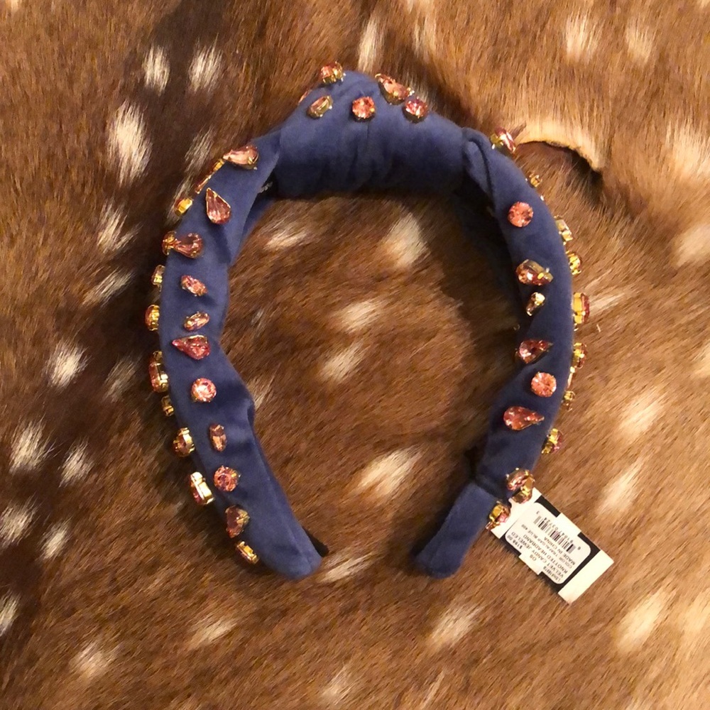 LeLe Sadoughi Velvet Candy Jeweled Knotted Headband